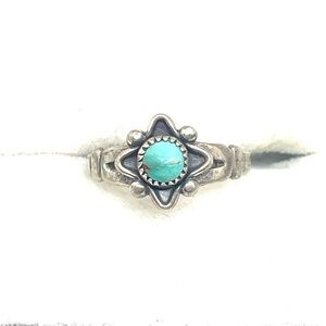 Estate Sterling Turquoise Ring Sz 5.5